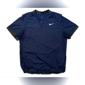 Nike Women's Navy Blue Short Sleeve Softball Pullover Windshirt